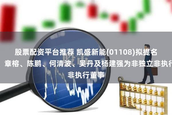 股票配资平台推荐 凯盛新能(01108)拟提名谢军、章榕、陈鹏、何清波、吴丹及杨建强为非独立非执行董事